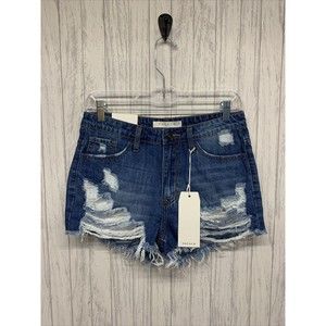 Womens Size M Nature Denim Shorts Distressed NWT